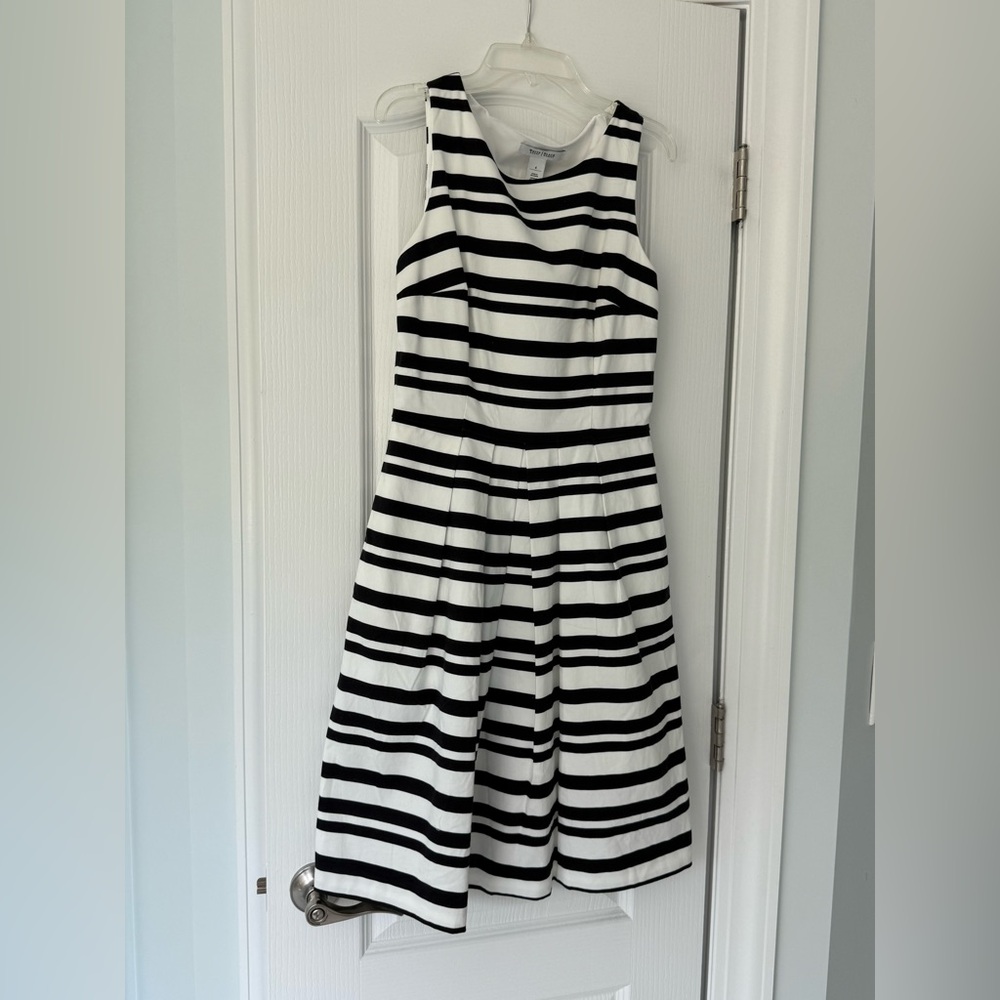 White House Black Market Black and White Striped Dress